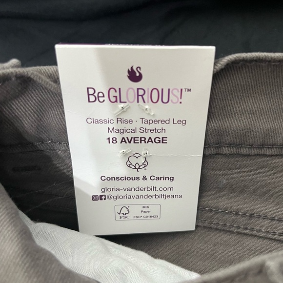 Gloria Vanderbilt Amanda Classic Rise Smokey Cloud 5 Pocket Stretch Jeans NWT BB - Picture 5 of 7